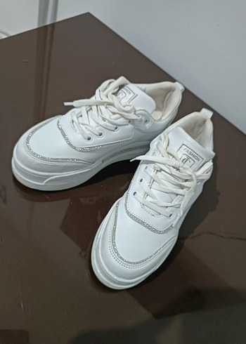 Beyaz Platform Topuklu Spor Ayakkabı - Görsel 3