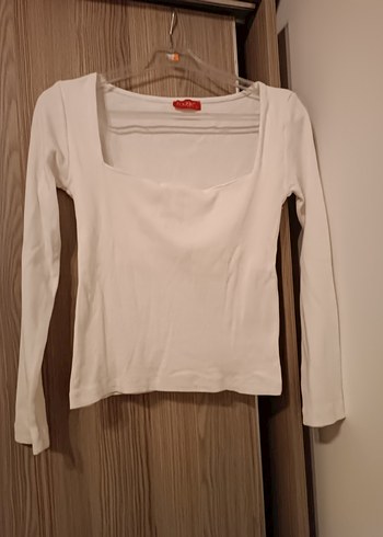 Beyaz Uzun Kollu Pamuklu Kadın Bluz - Görsel 3