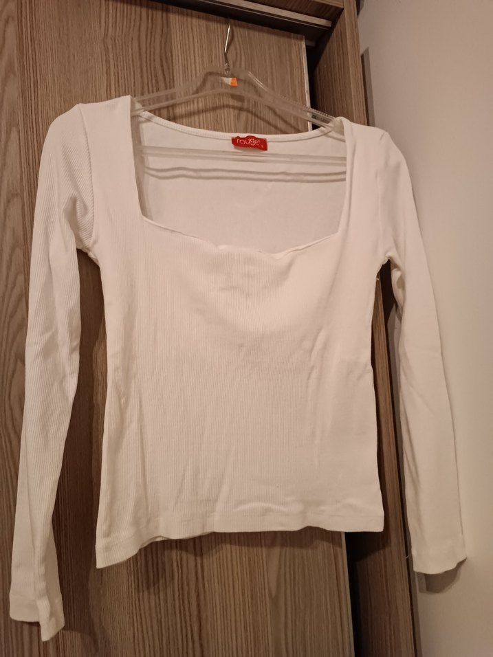 Beyaz Uzun Kollu Pamuklu Kadın Bluz - Görsel 2