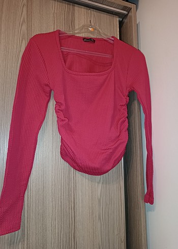 pembe uzun kollu crop - Görsel 3