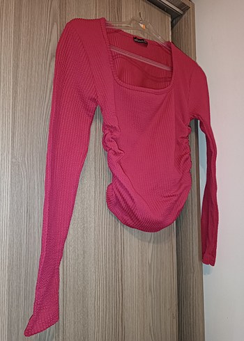 pembe uzun kollu crop - Görsel 2