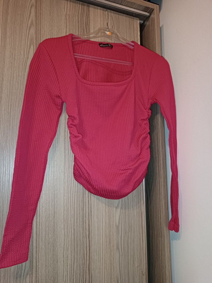 pembe uzun kollu crop - Görsel 3