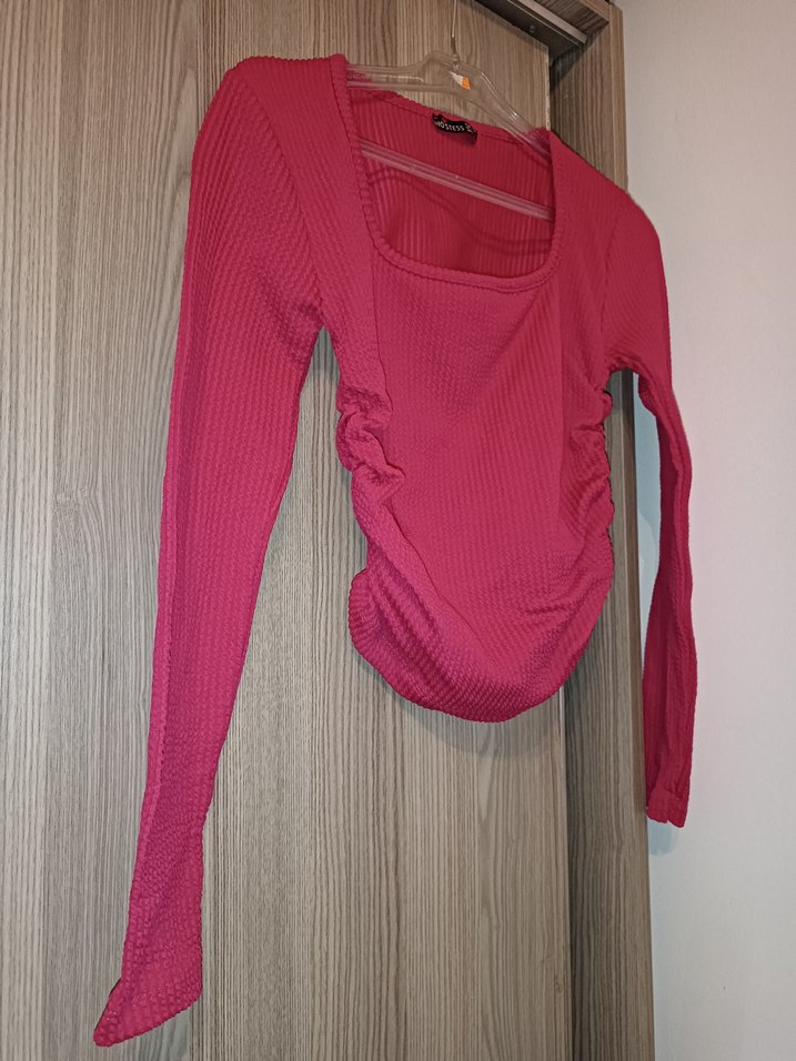 pembe uzun kollu crop - Görsel 2