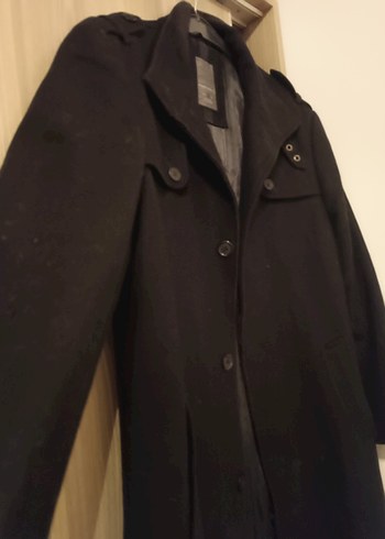 Düğmeli Siyah Midi Erkek Kaban - Görsel 4