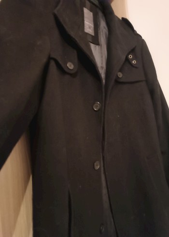 Düğmeli Siyah Midi Erkek Kaban - Görsel 5