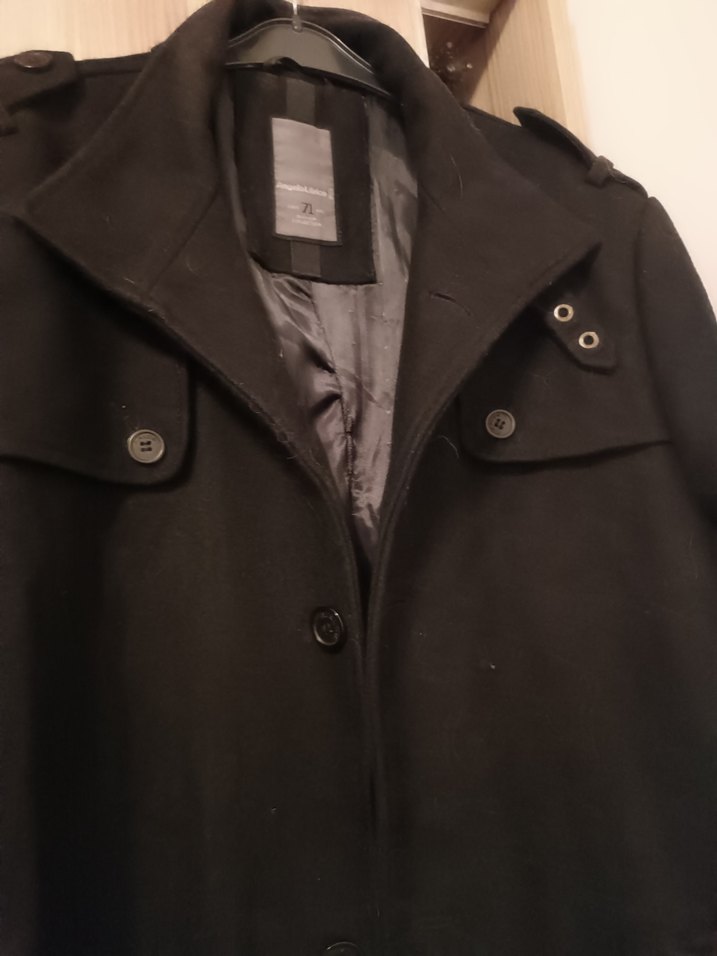 Düğmeli Siyah Midi Erkek Kaban - Görsel 3