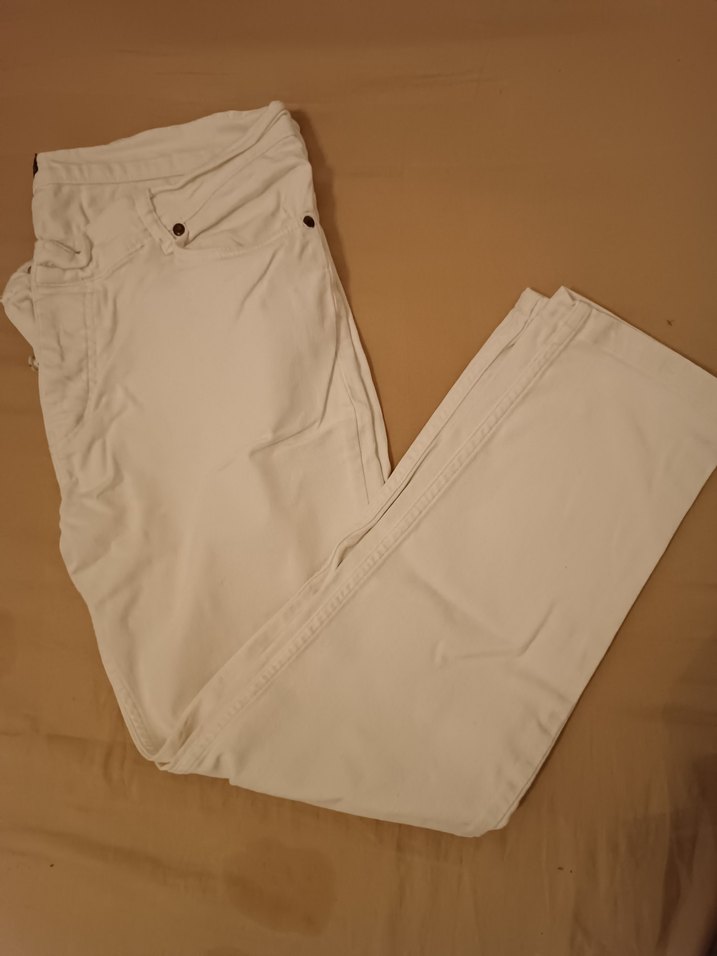 beyaz erkek kot Pantolon - Görsel 3