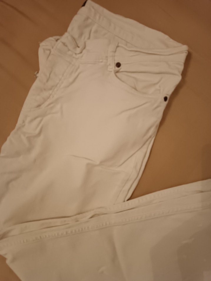 beyaz erkek kot Pantolon - Görsel 4