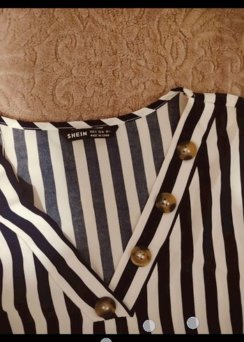 SHEİN Zebra Desenli V Yakalı Uzun Elbise - Görsel 2