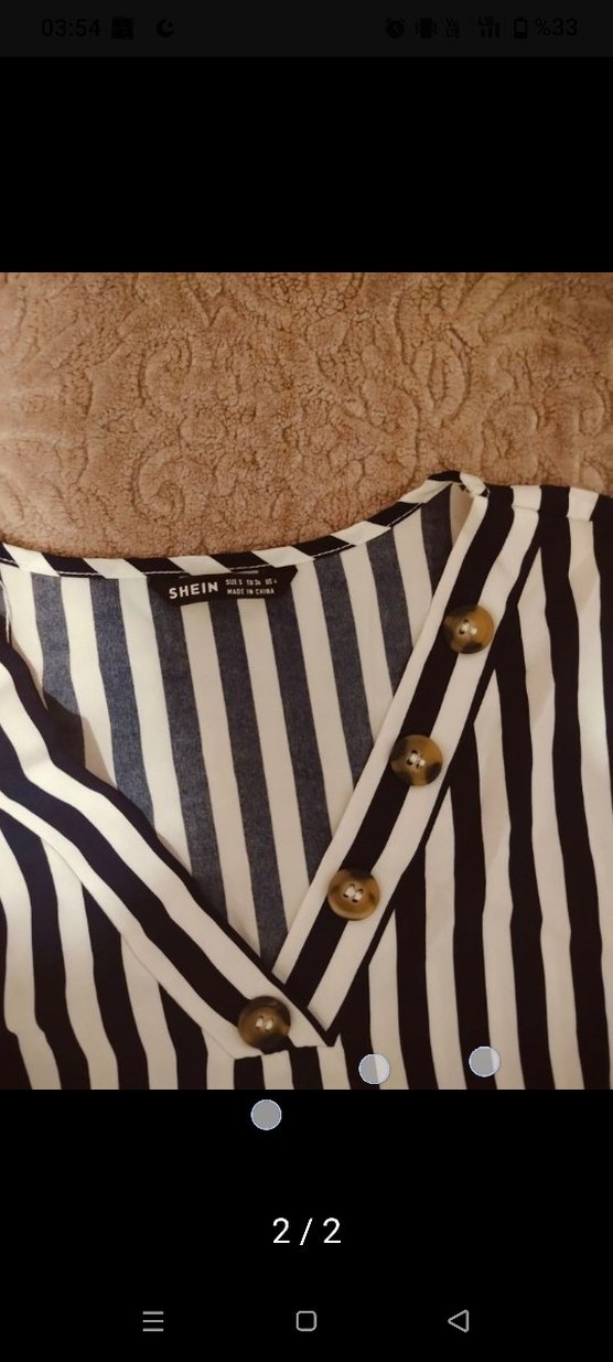 SHEİN Zebra Desenli V Yakalı Uzun Elbise - Görsel 2