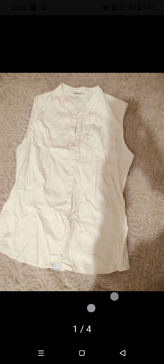 PARK BRAVO kadın  Kolsuz keten gömlek - Görsel 4