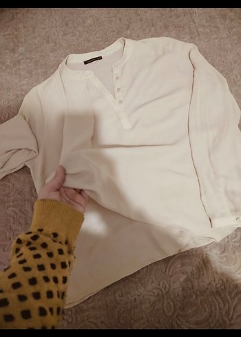 PAUL&MARK pudra Uzun Kollu şifon Gömlek - Görsel 3