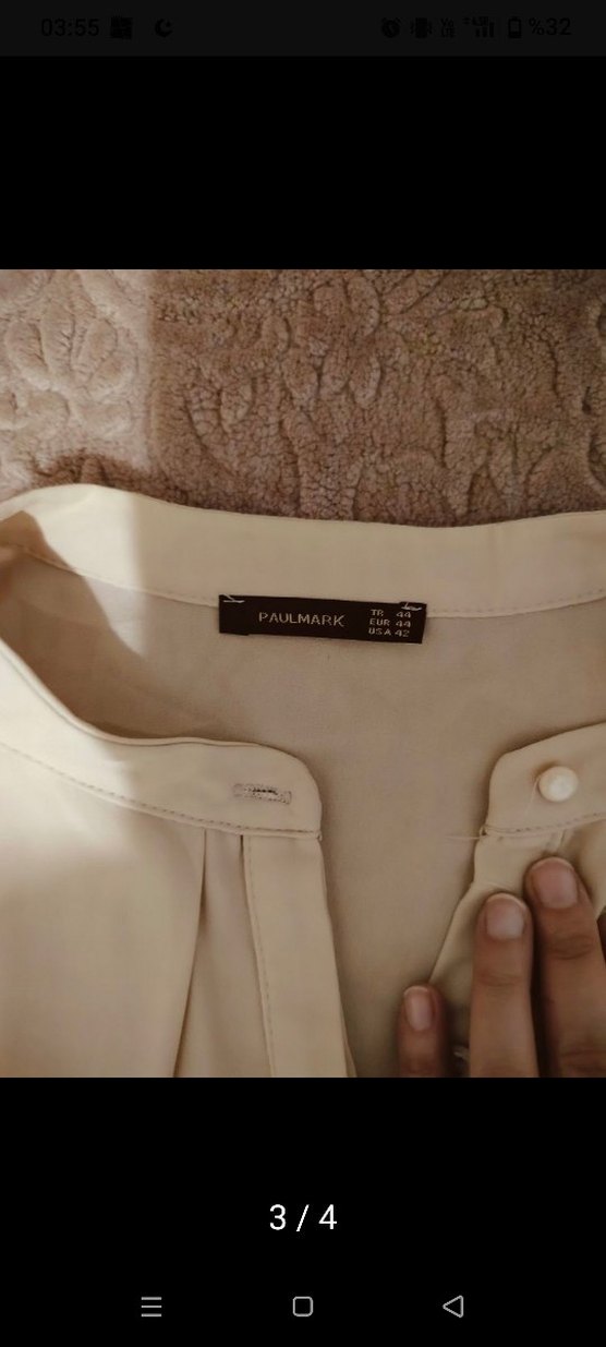 PAUL&MARK pudra Uzun Kollu şifon Gömlek - Görsel 2