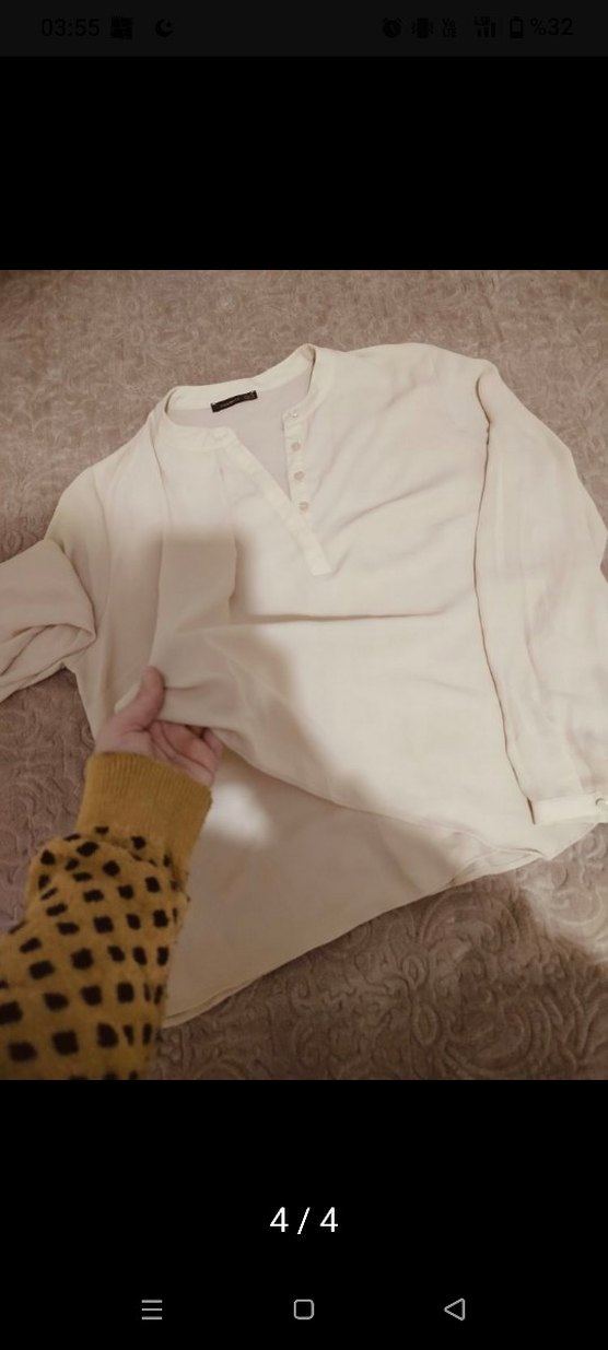 PAUL&MARK pudra Uzun Kollu şifon Gömlek - Görsel 3