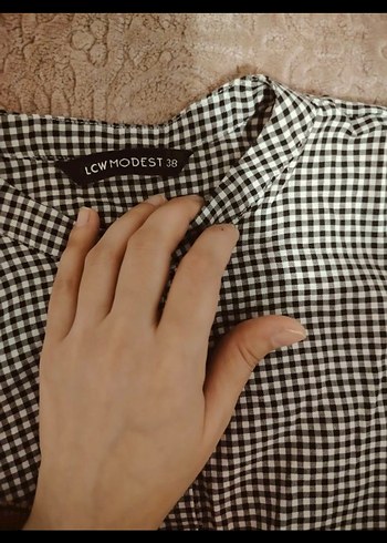 LCW Düğmeli Uzun Kollu Ekose Midi Elbise /tunik - Görsel 2