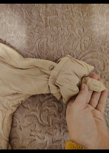 Bej Keten Düğmeli Uzun Kollu Kadın Gömlek - Görsel 2