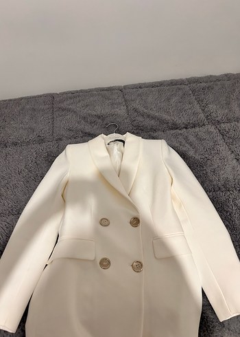 Zara Kruvaze Yaka Beyaz Blazer Ceket - Görsel 3