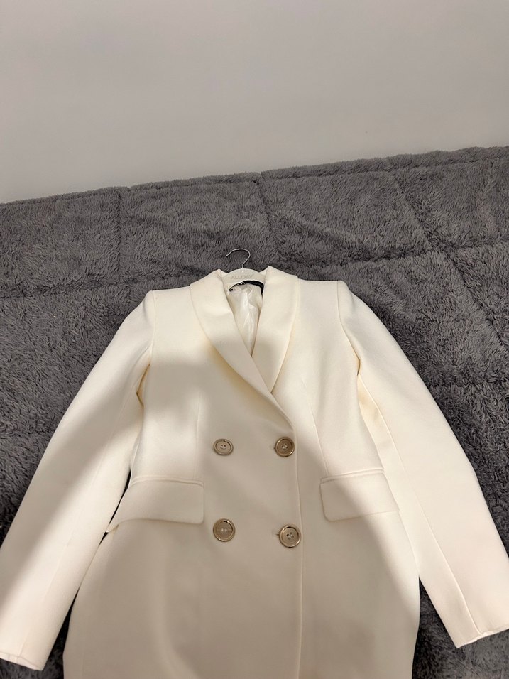 Zara Kruvaze Yaka Beyaz Blazer Ceket - Görsel 3