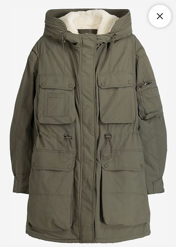 Bershka Kadın haki  içi Suni Kürklü Kolsuz Mont - Görsel 3