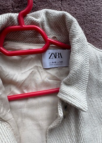 Zara Düğmeli Bej Midi Kız Çocuk Mevsimlik Ceket - Görsel 2