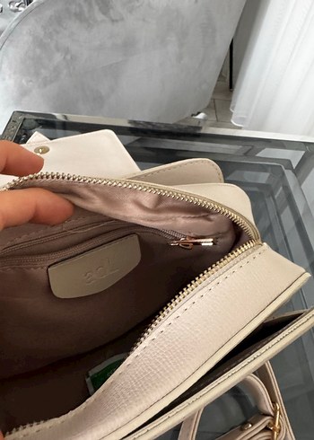 Bej Deri Tokalı Adül Işık Kadın Çanta - Görsel 4