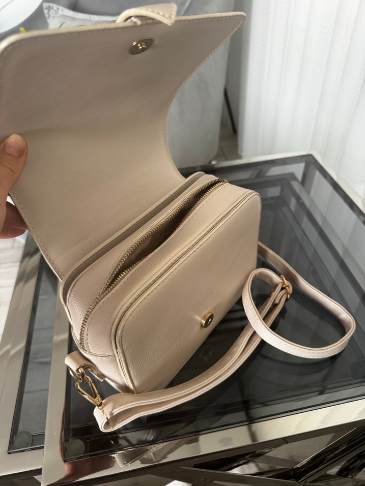 Bej Deri Tokalı Adül Işık Kadın Çanta - Görsel 2