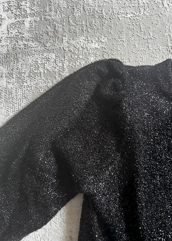 Siyah Ipekyol Triko pırıltılı Kadın Uzun Kollu Kazak - Görsel 2