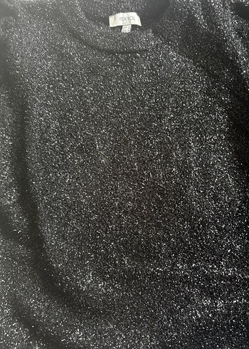 Siyah Ipekyol Triko pırıltılı Kadın Uzun Kollu Kazak - Görsel 4