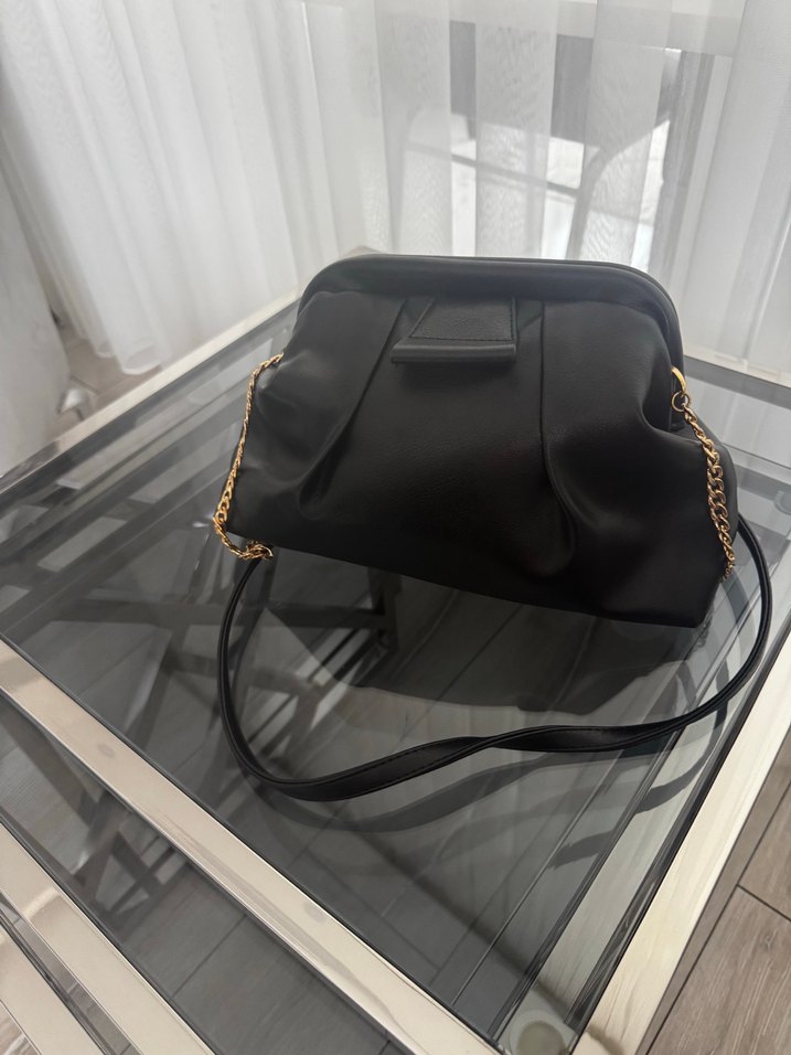 Zincir Detaylı Siyah Deri Kadın Çanta Adil Işık - Görsel 2