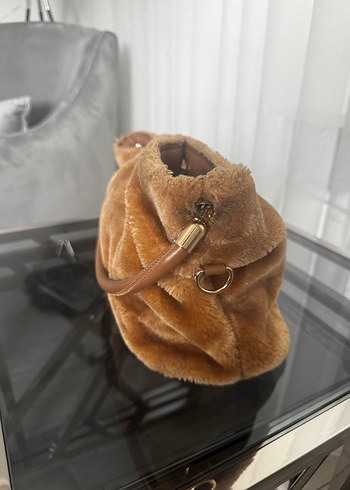 Kahverengi Süet ve Kürk Detaylı İpekyol Kadın Çanta - Görsel 2