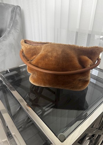 Kahverengi Süet ve Kürk Detaylı İpekyol Kadın Çanta - Görsel 3