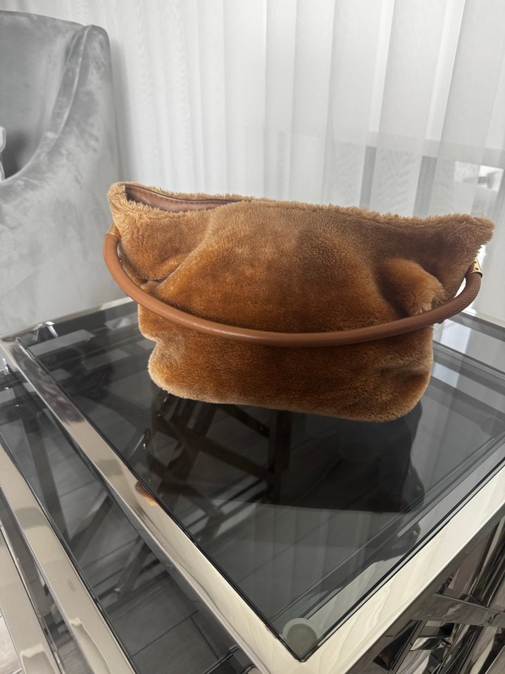 Kahverengi Süet ve Kürk Detaylı İpekyol Kadın Çanta - Görsel 3