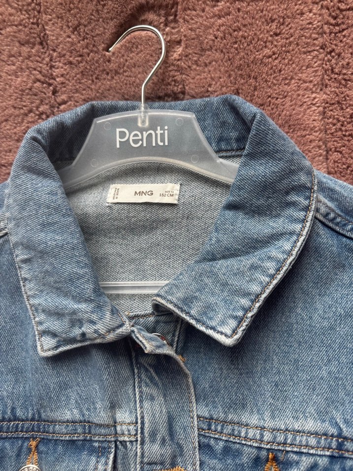 Mango Düğmeli Mavi Kız Çocuk Denim Ceket - Görsel 2