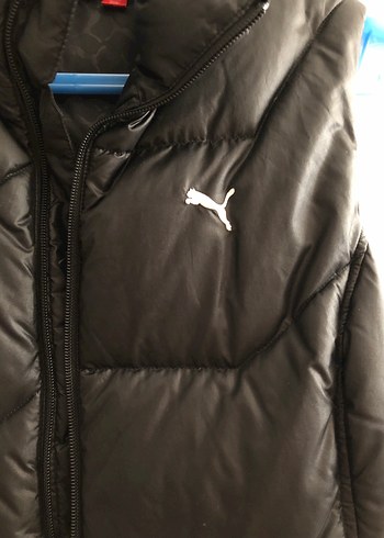 Siyah Kadın Fermuarlı puma Şişme Yelek - Görsel 2