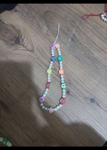 Meyve detaylı fimo boncuk telefon charmı - Görsel 2