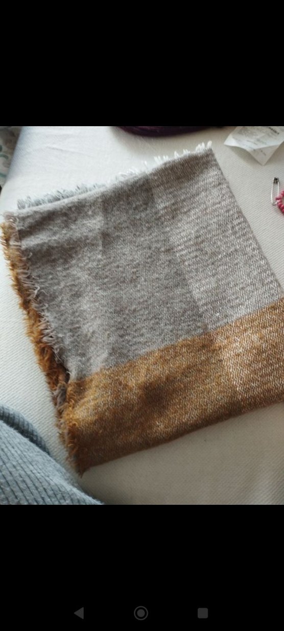 Bohem Tarz Kahverengi Gri Örgü Yün Kadın Şal - Görsel 4