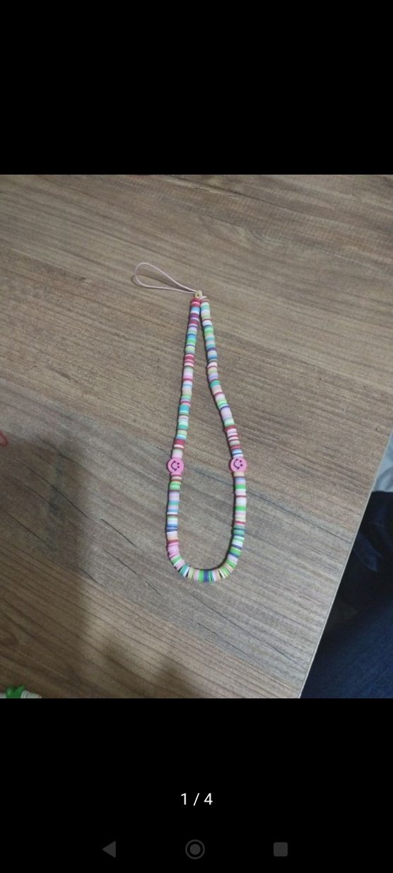 Çok Renkli fimo boncuk telefon charmı - Görsel 2