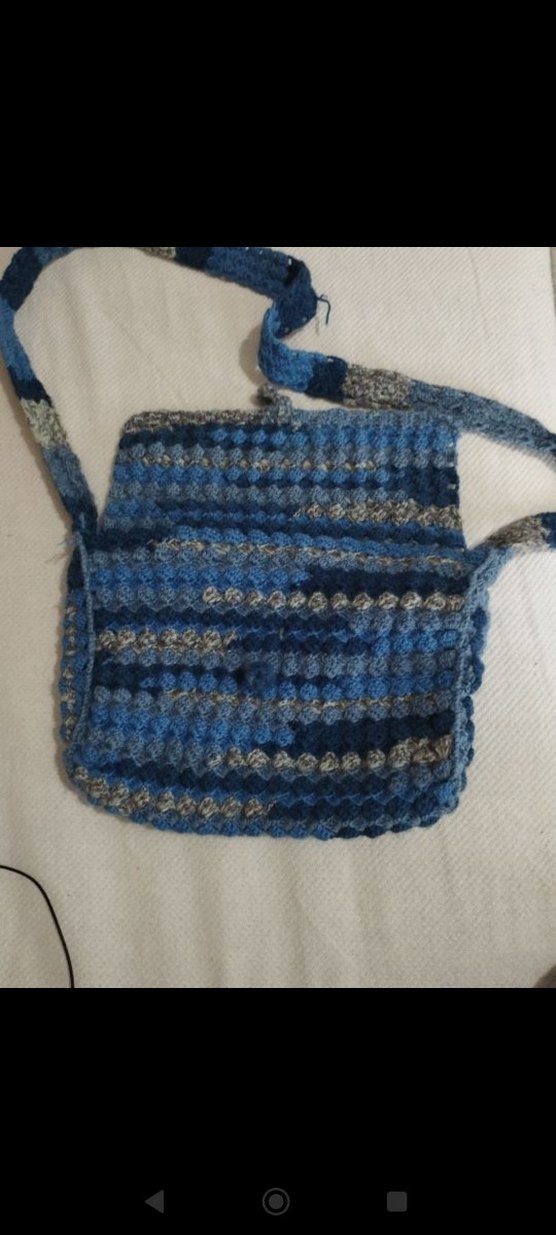 Mavi Örgü Kadın Çanta - Görsel 2