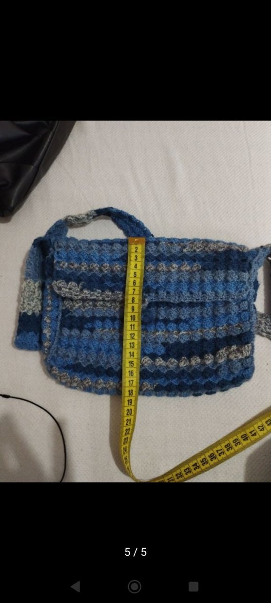 Mavi Örgü Kadın Çanta - Görsel 4