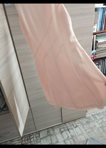 Pembe Midi Kolsuz Elbise - Görsel 3