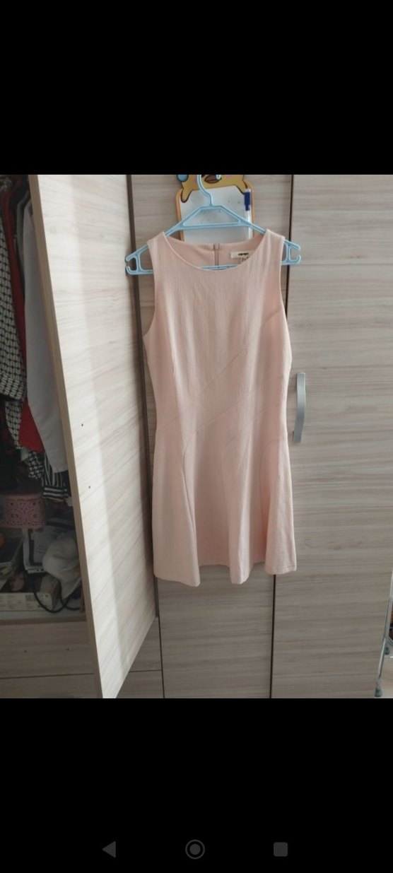 Pembe Midi Kolsuz Elbise - Görsel 2