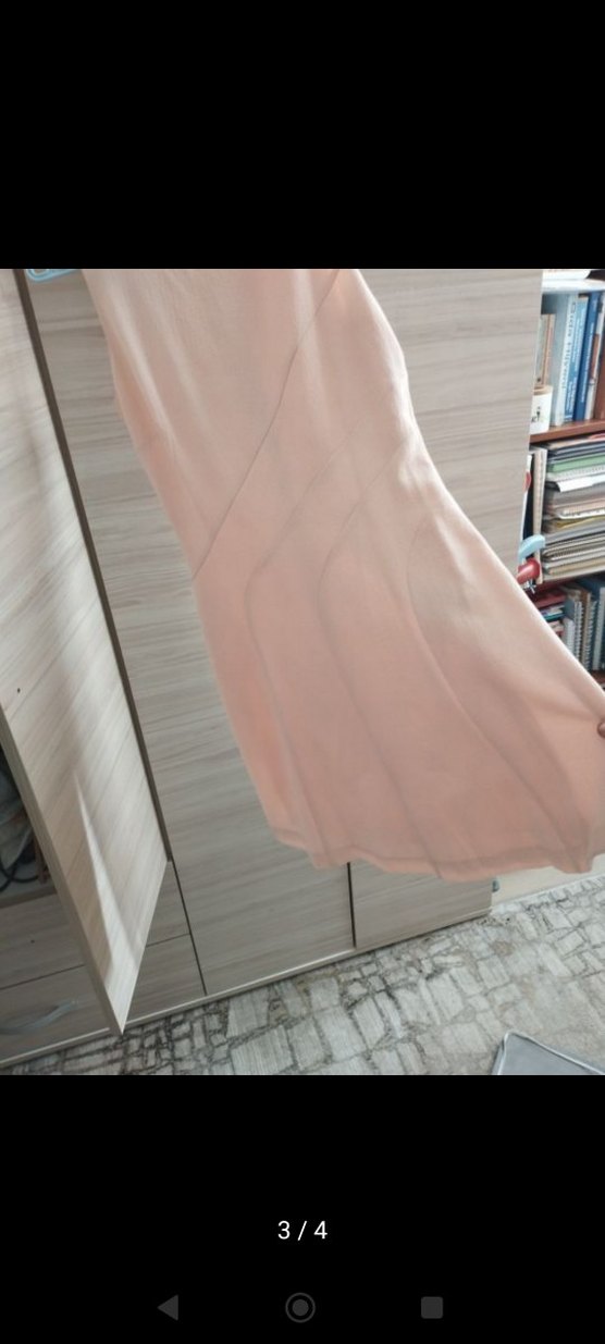 Pembe Midi Kolsuz Elbise - Görsel 3