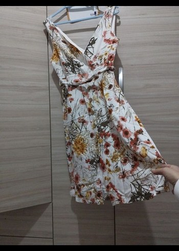 Bohem V Yakalı Midi Elbise - Görsel 5