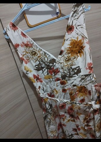 Bohem V Yakalı Midi Elbise - Görsel 2