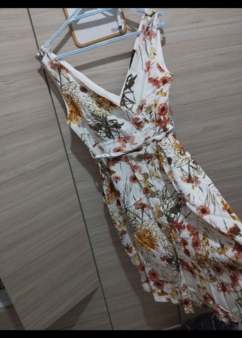 Bohem V Yakalı Midi Elbise - Görsel 4