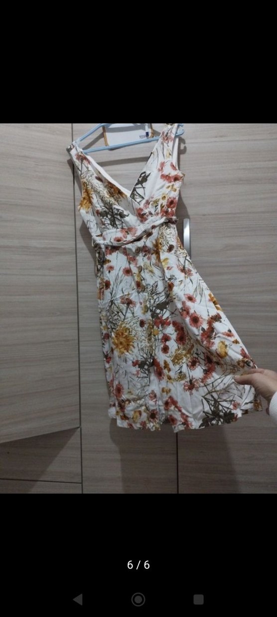 Bohem V Yakalı Midi Elbise - Görsel 5