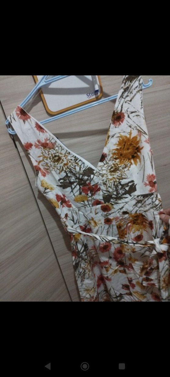 Bohem V Yakalı Midi Elbise - Görsel 2