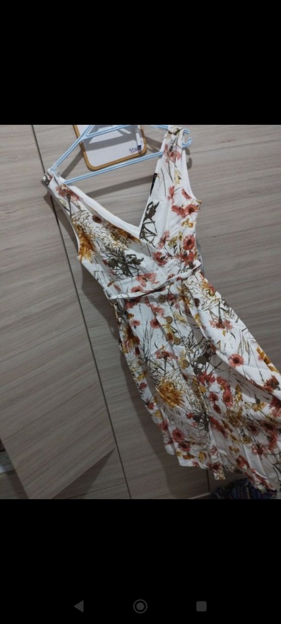 Bohem V Yakalı Midi Elbise - Görsel 4