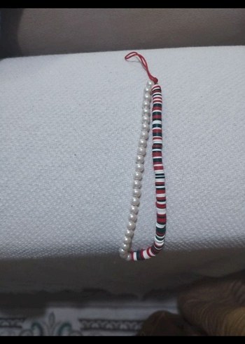 El yapımı Boncuk ve inci detaylı telefon charm telefon askısı - Görsel 2