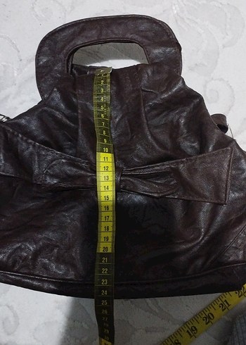 Kahverengi Deri Fiyonk  kemer Detaylı Kadın Çanta - Görsel 6